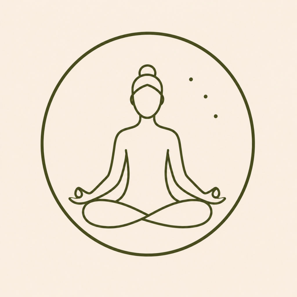 Illustration d’une approche complète du yoga : postures, respiration, relaxation et méditation.